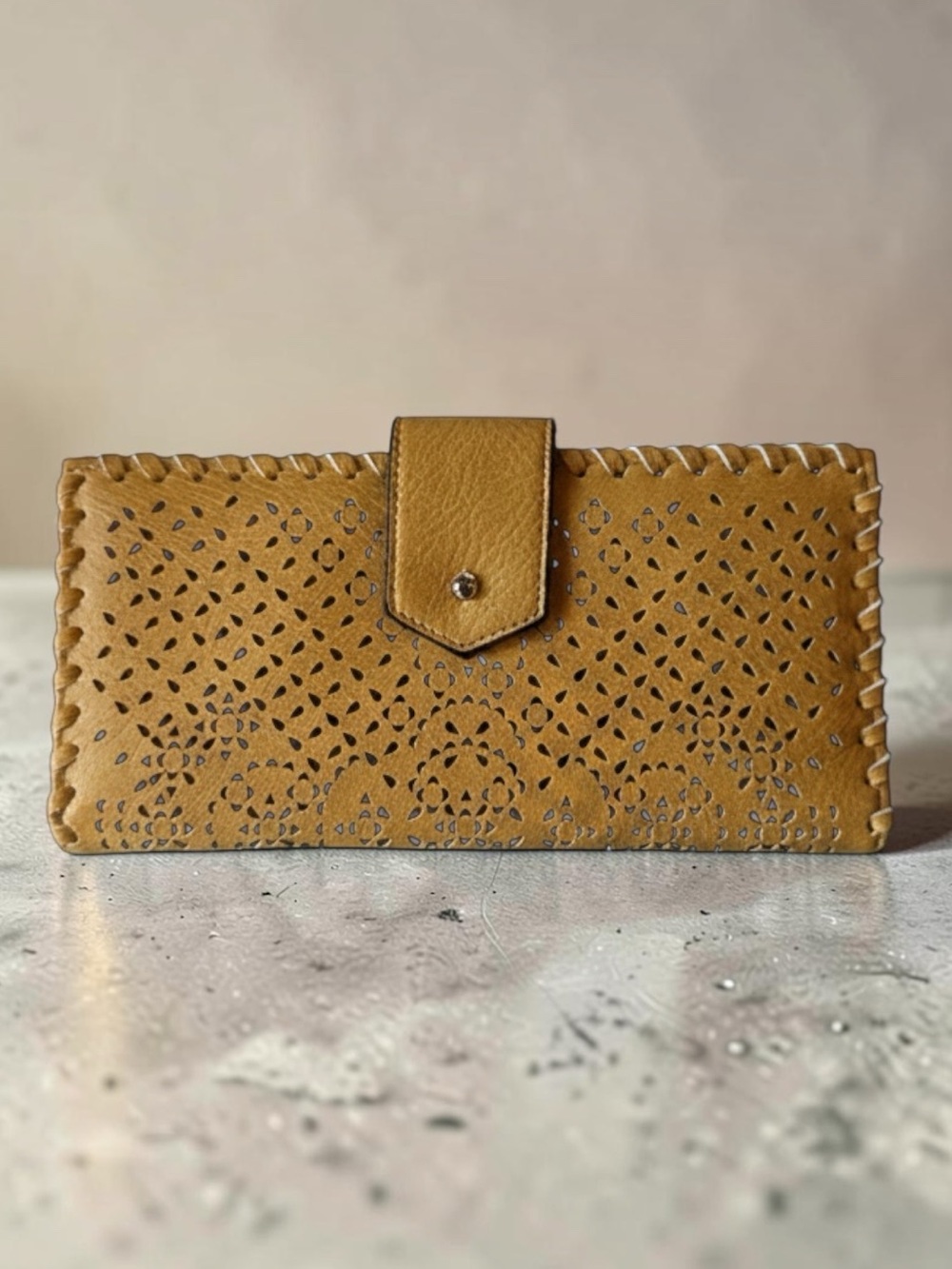 Francesca's Collections Perforated Wallet Clutch - Sunshine